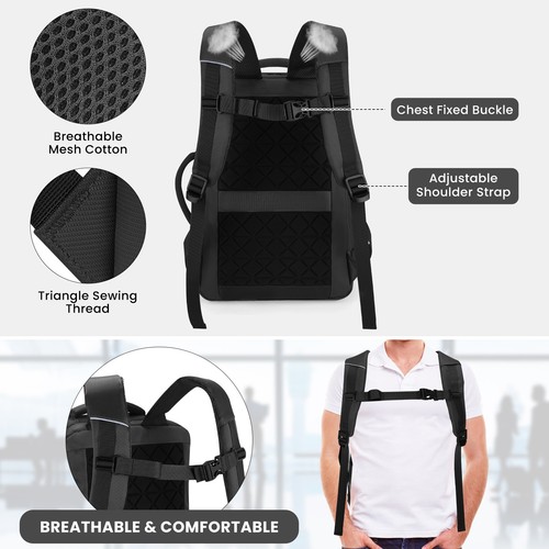 40L Herren Damen Handgepäck Rucksack Business Tasche Boardgepäck Reiserucksack - Bild 5 von 17