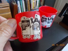 Pair of Child's Pretend Play Plastic Cups with Hershey 's Products Advertising