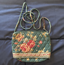Vera Bradley Quilted Floral Crossbody Bag Gre...