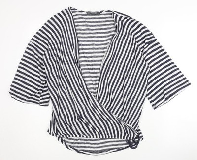 Schwarzer Wickelpullover Damen UK Größe XL Coin 1804