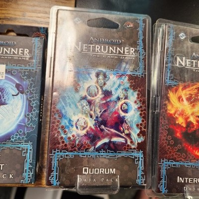 Android Netrunner the Card Game Trace Amount, Quorum, Intervention Data Packs