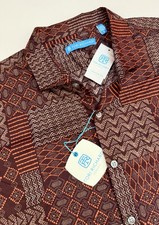 NWT$98 TORI RICHARD Made In USA Hawaiian Camp Shirt Mens L Geometric Cotton Lawn