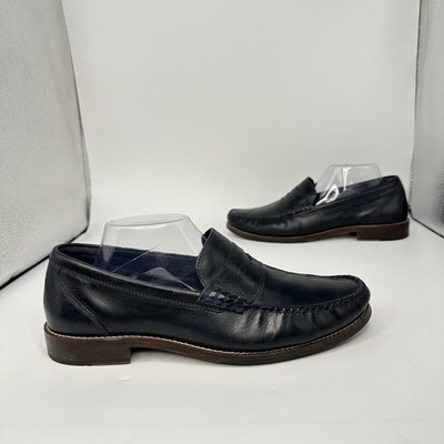Cole Haan-Size 9.5 M Men Penny Loafers Navy Blue Pinch Maine Classic C27940