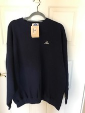 Mens NEW Navy Blue Adidas Vintage Logo 1998 Heritage XL Sweatshirt pullover