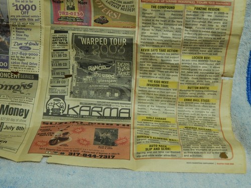 Warped Tour '03 ~ NUVO Newspaper Promo ~ Andrew W.K. ~ Rancid ~ Simple Plan - Imagen 8 de 12