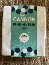 Vintage Fine Muslin Cannon Sheet White 81 x 108 New Old Stock USA MADE