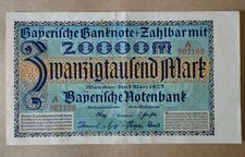 1923 germany 20 000 mark XF Bayerische Notenbank absolutely beautiful!