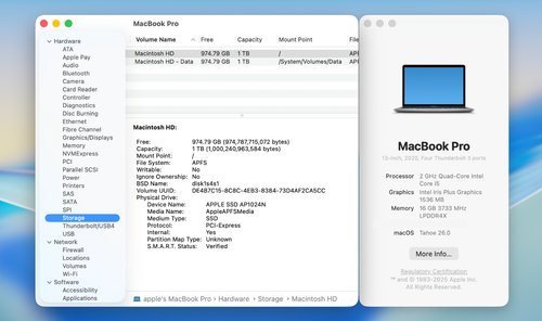 Apple MacBook Pro 13" 2020 A2251 2,0 GHz Intel i5 16 GB RAM 1 TB SSD Grigio • Buono - Foto 10 di 10