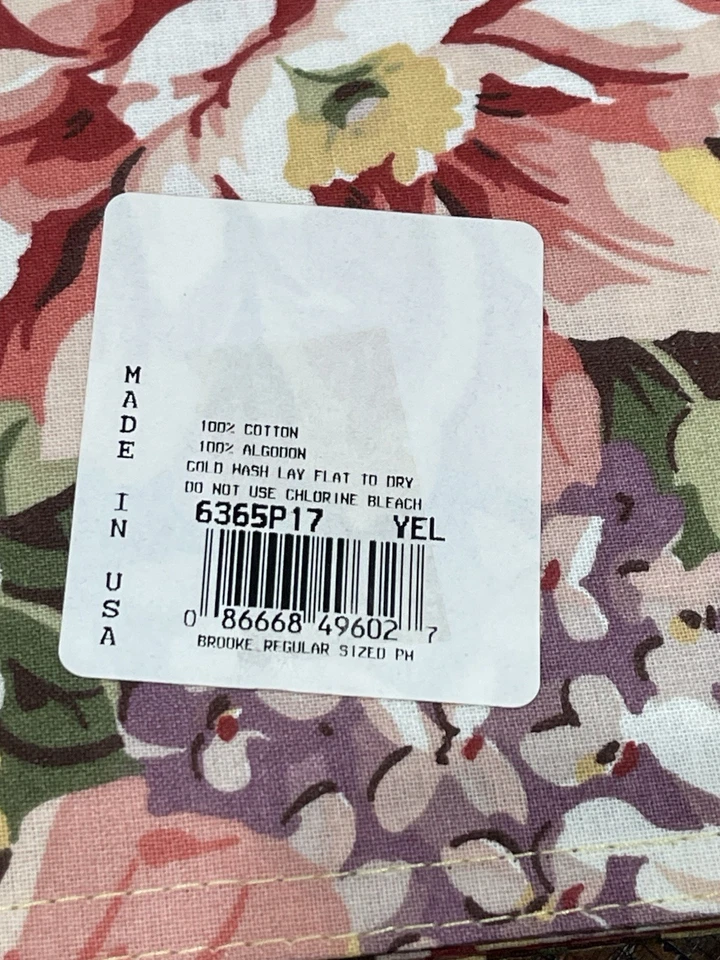 VTG Ralph Lauren Brooke Yellow Cottage Floral Roses Set of 4 Placemats NEW - Image 3 of 3