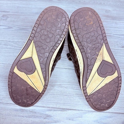 Rare scarpe sneakers Coach vintage nere Nanette scarpe da tennis alte 8 trapuntate - Foto 10 di 10