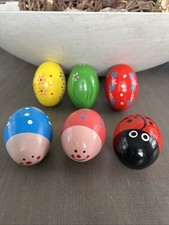 Maracas Wooden Painted Children  s Toy Musical Instrument