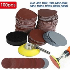 100PCS 2" Sanding Disc Sand Paper Hook Loop Sander w/Backer Pad M6 Drill Adapter 0.12 per gallon