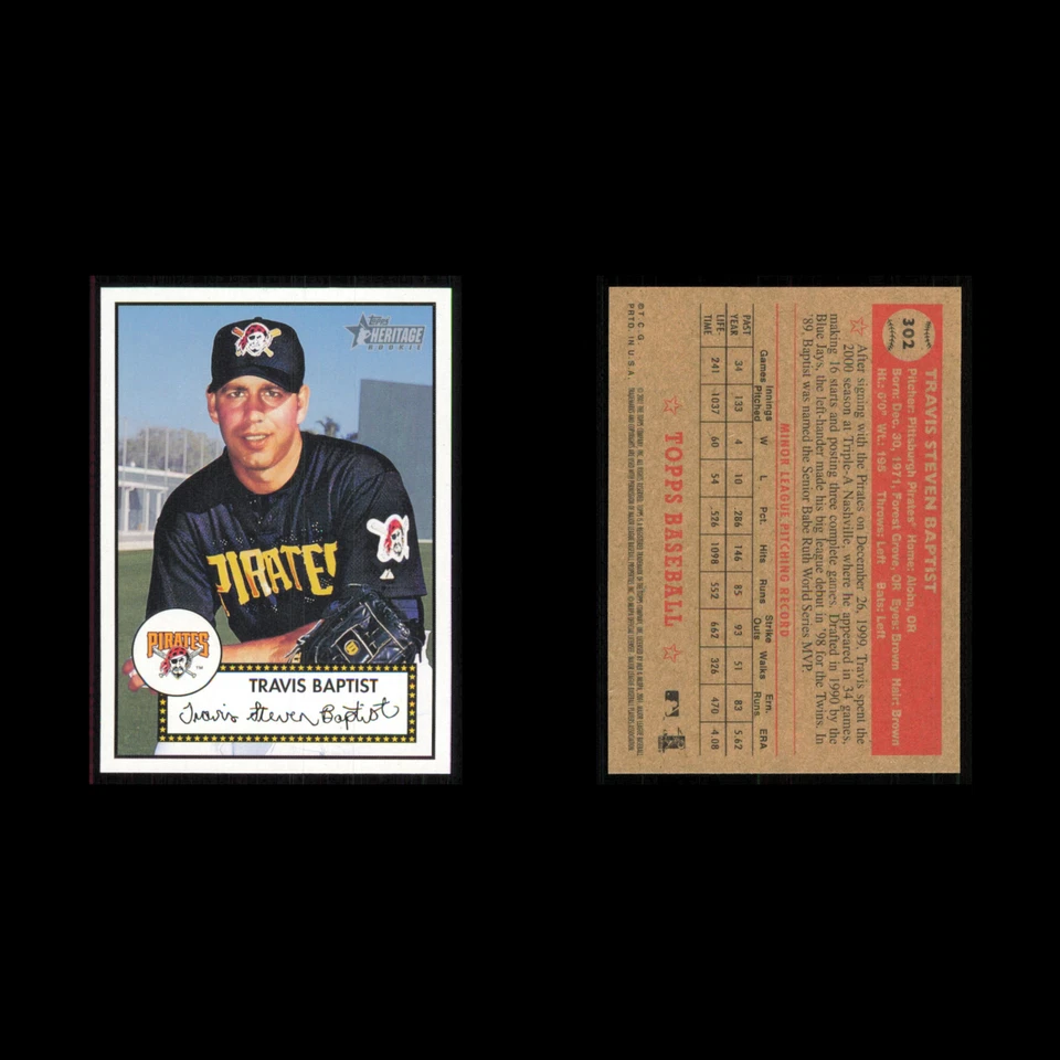 Travis Baptist Rookie #302 2001 Topps Heritage Pittsburgh Pirates Baseball Card - Image 3 of 3