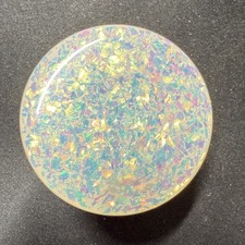 Popsockets Premium PopGrip Iridescent Confetti Blue White Swappable Top