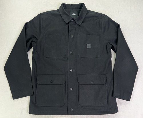Vans Drill Chore Jacket Ripstop Invisible Hood Lined Black Mens Medium