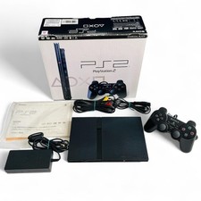Sony PlayStation2 Charcoal Black SCPH-75000CB Console  Controller with Adapter