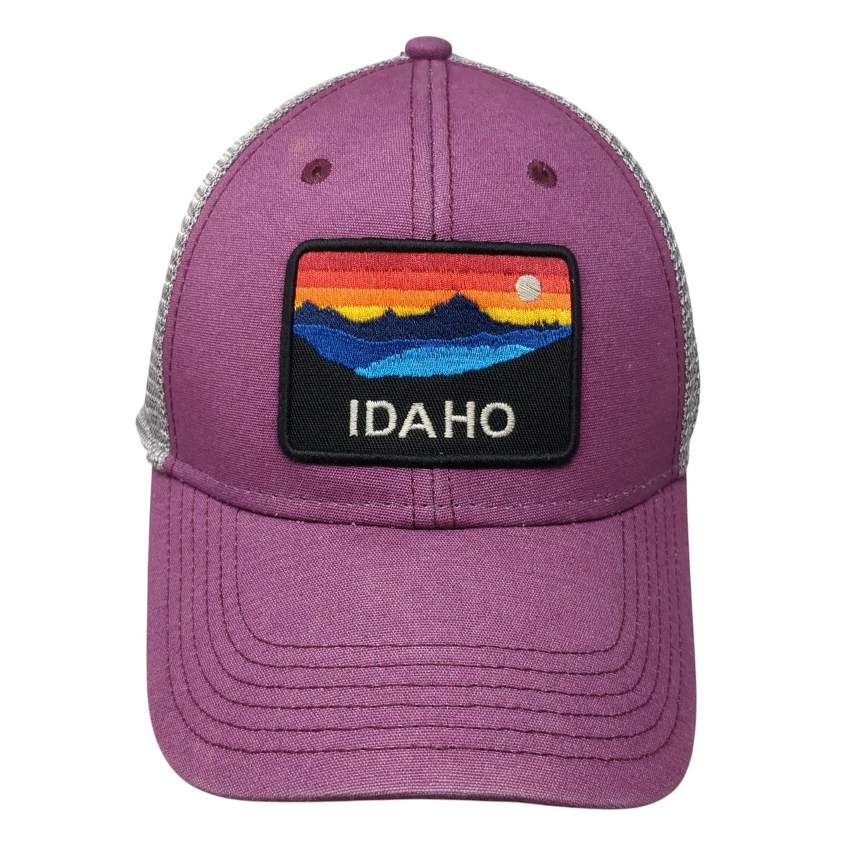 Idaho Snapback Trucker Hat Purple One Size Embroidered 6 Panel