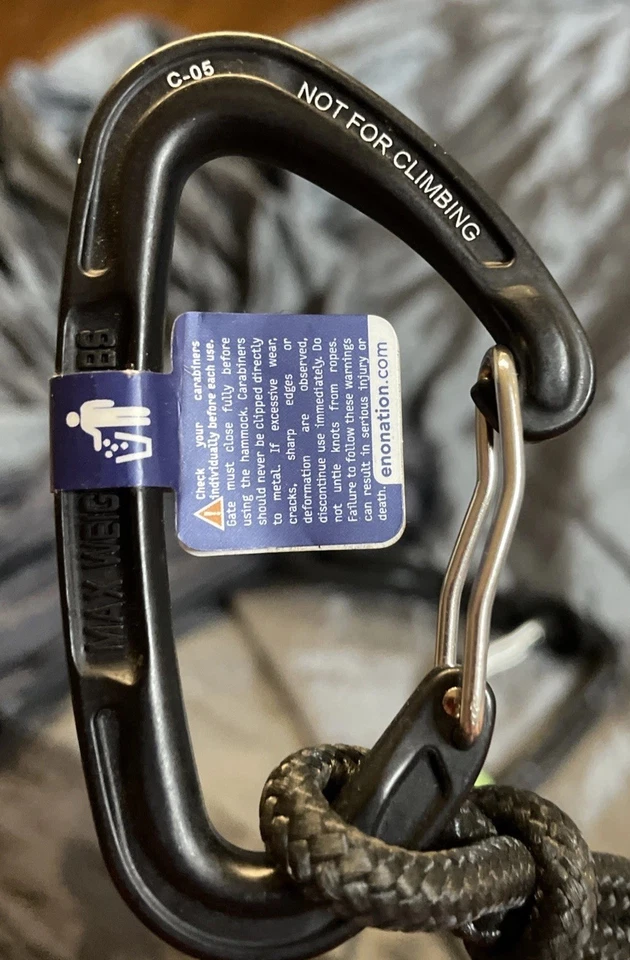 Rede Eno Double Nest apenas dois tons cinza acampamento conforto arrepiante - Imagem 4 de 4