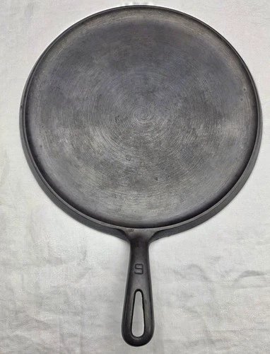Vintage Griswold Cast Iron #9 Handled Griddle Skillet 609 H