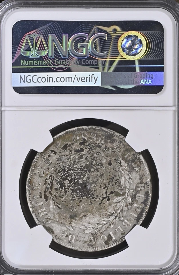 1853 SO Chile Peso SS Central America Pascual Esquerra Hoard - NGC Shipwreck - Image 2 of 2