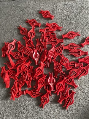 59 rote Schumm Plastik Wäscheklammern 50er J. W Germany neuwertig Rockabilly