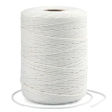White String, 2MM 656 Feet White Cotton String, Cotton Bakers Twine for Meat,...