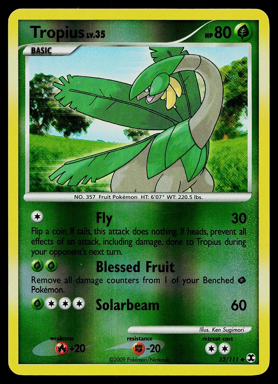 Pokemon Card - Tropius Rising Rivals 52/111 Reverse Holo Uncommon