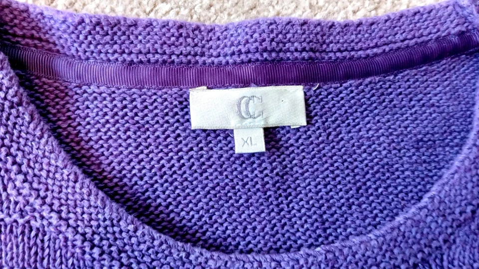 Mauve CC Country Casuals Linen/Cotton Jumper Size XL - Image 3 of 4