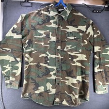 Vintage Camo Out-Door Sports Long Sleeve Button Shirt Mens Medium Made In USA