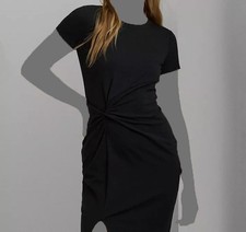 Lauren Ralph Lauren Women's Black Jersey Slim Twist-Front Midi Dress Size XL
