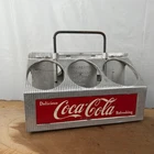 Vintage Coca-Cola Metal 6 Pack Bottle Carrier Coke Caddy Aluminum Holder