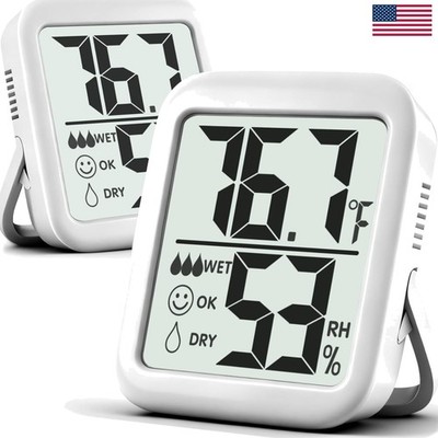 2 Pack Room Thermometer for Home, Hygrometer Indoor Humidity Meter Gauge, Dig...