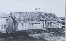 Thatched Farm-House, Sweden, Magic Lantern Glass Slide