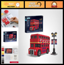 3D London Bus Fused Bead Craft Kit - 8011 Pieces, Multicolor, 4" W x 17.5" H
