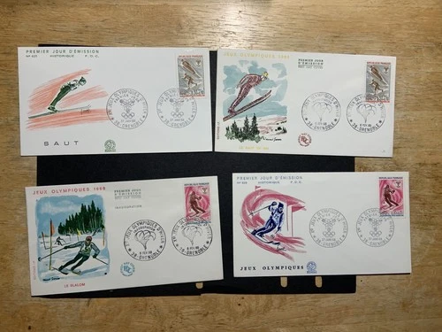 France lot of 4 1968 FDC 1st day covers Grenoble Winter Olympics