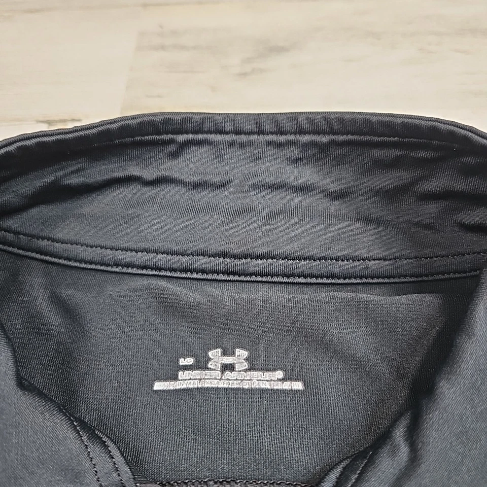 Chaqueta atlética Under Armour para mujer grande negra con cremallera yoga correr manga larga Foto 3 de 4