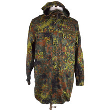 German Bundeswehr Flecktarn Camo Military Parka Jacket GR13 XL Tall Hood