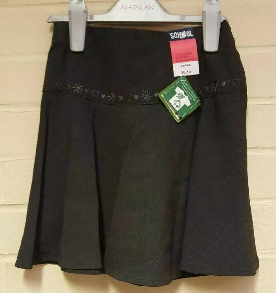 MATALAN Schoolwear Girls Black Flippy School Skirt UK 6 Years 116 cm