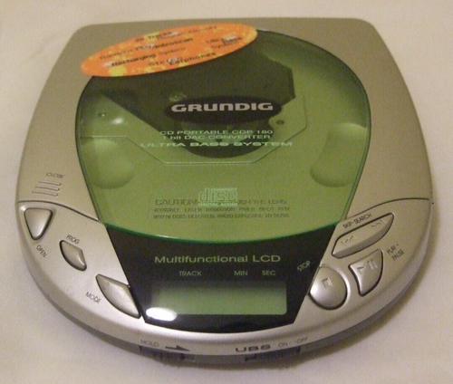 Grundig CDP 180 CD Player Ultra Bass System OVP Ohrhörer vtg 90er TOP Zustand - Bild 2 von 13