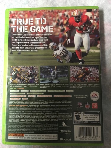 Madden NFL 12 Microsoft Xbox 360 Offizielles Lizenzprodukt - Bild 2 von 12