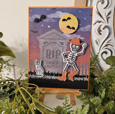 STAMPIN UP CARD KIT - COWBOY SKELETON Makes 4- Set FA.5