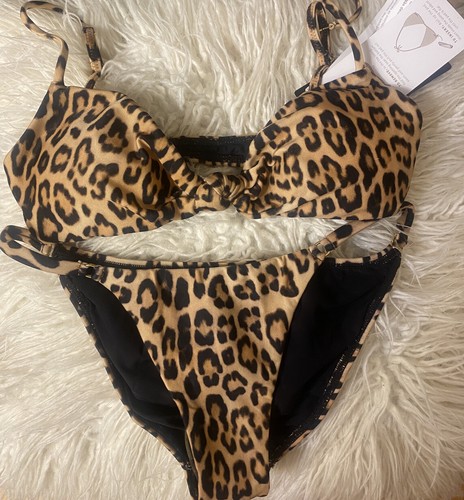 NWT VIX Paula Hermanny Kimi Erin Knot-Rafa Leopard Bikini Swimsuit 2 Piece Small - Picture 8 of 10