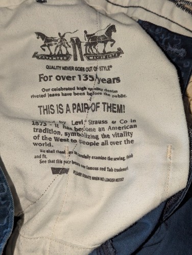 Used Men's,Teen Boy's,Unisex Levi's 32 X 30,33W x 28In Blue Patterned Pants,Good - Picture 24 of 24