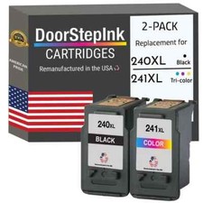 DoorStepInk Compatible Ink Cartridges for Canon PG-240XL Black /CL-241XL Clr-USA