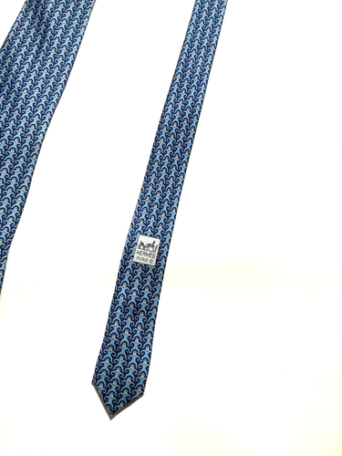 HERMES VINTAGE MONO SONRIENTE CORBATA MONO GORILA CHIMPANCÉ ANIMAL GAMA ALTA FRANCIA AZUL - Imagen 8 de 15