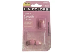 NEW L.A. COLORS ARTIFICIAL NAIL TIPS  SHORT SQUARE 12 PCS - 4 STYLES - FREE SHIP