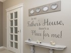 Wall Quote "In My Fathers House" Religious Homely Sticker Decal Decor Transfer