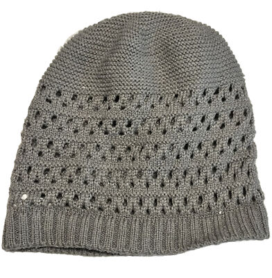 CHARLOTTE RUSSE gray silver BULKY KNIT HAT one size fits most NICE @@