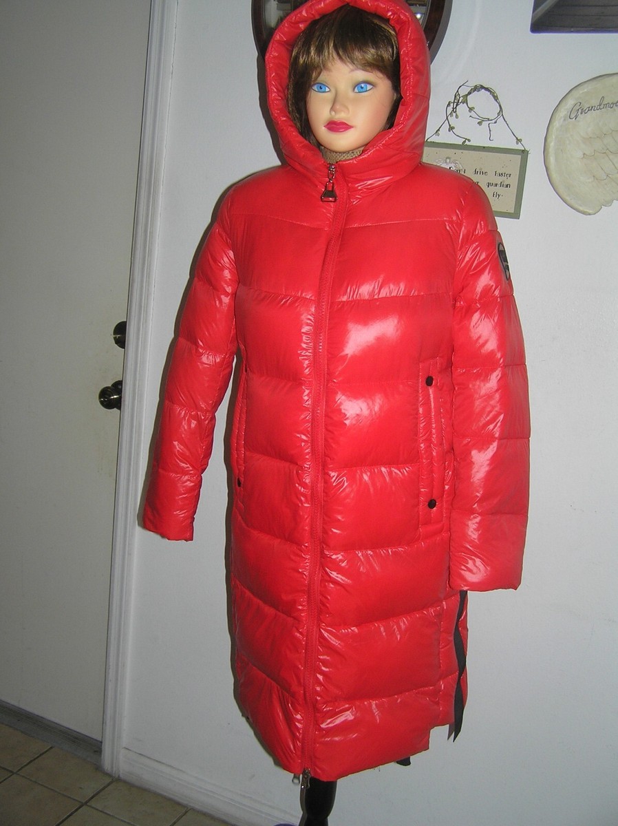 NEW ZIAI WINTER PUFFER HOODED WOMENS RED COAT SIZE 38-SMALL | eBay