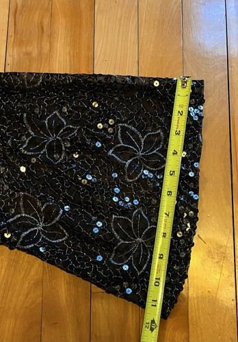 NWT Sans Souci Black Sequin Floral Embroidered Sheer Open Lightweight Jacket M - Picture 10 of 11